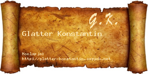 Glatter Konstantin névjegykártya